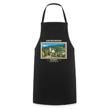 Liechtenstein Mauren Vintage Reisemarke - Kochschürze - Schwarz - Vorne - AI Model Male 185 dark (185cm)