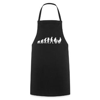 Schachspieler Evolution Für Schach mit Schachbrett - Kochschürze - Schwarz - Vorne - AI Model Male 185 dark (185cm)