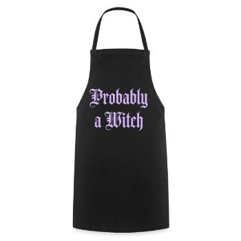 Wahrscheinlich ein Hexen-Gothic-Frauenmädchen - Kochschürze - Schwarz - Vorne - AI Model Male 185 dark (185cm)