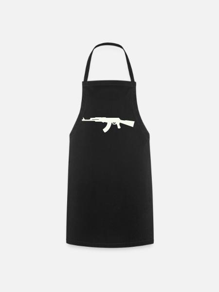Gewehr Silhouette im Minimalstil - Kochschürze - Schwarz