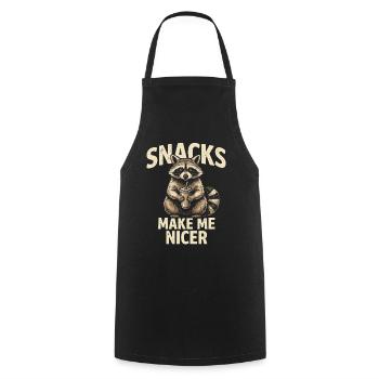 Snacks machen mich schöner lustiges Waschbärendesign - Kochschürze - Schwarz - Vorne - AI Model Male 185 dark (185cm)