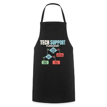 IT Support Flowchart Helpdesk Humor - Kochschürze - Schwarz - Vorne - AI Model Male 185 dark (185cm)