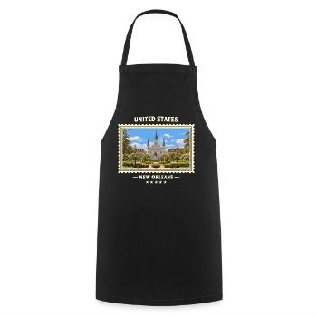 Vereinigte Staaten New Orleans Vintage Reisemarke - Kochschürze - Schwarz - Vorne - AI Model Male 185 dark (185cm)