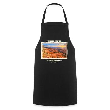 Vereinigte Staaten Bryce Canyon Vintage Reisemarke - Kochschürze - Schwarz - Vorne - AI Model Male 185 dark (185cm)