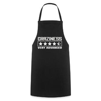 Craziness Very Advanced Verrückt Sterne Spruch - Kochschürze - Schwarz - Vorne - AI Model Male 185 dark (185cm)