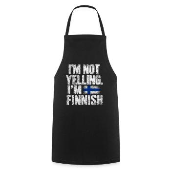 Ich schreie nicht - finnisch - Finnland - Finland - Kochschürze - Schwarz - Vorne - AI Model Male 185 dark (185cm)