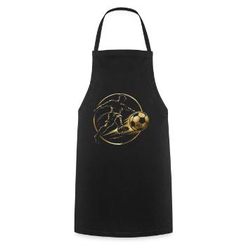 Goldenes Fußballkick-Emblem - Kochschürze - Schwarz - Vorne - AI Model Male 185 dark (185cm)