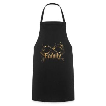 Goldenes Infinity-Familienemblem - Kochschürze - Schwarz - Vorne - AI Model Male 185 dark (185cm)