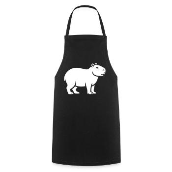 Capybara Wasserschwein - Kochschürze - Schwarz - Vorne - AI Model Male 185 dark (185cm)