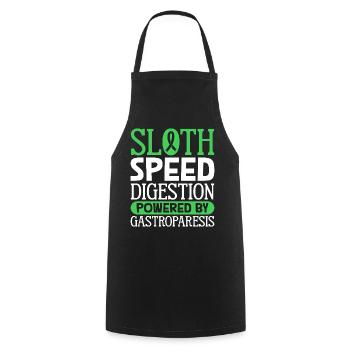 Gastroparese Humor - Faultier-Verdauung - Kochschürze - Schwarz - Vorne - AI Model Male 185 dark (185cm)
