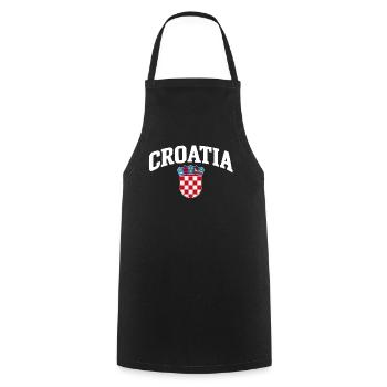 Croatia - Kroatien - Wappen - Mittelmeer - Adria - Kochschürze - Schwarz - Vorne - AI Model Male 185 dark (185cm)