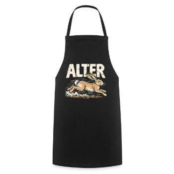 Alter Hase – Retro Hasen Spruch - Kochschürze - Schwarz - Vorne - AI Model Male 185 dark (185cm)
