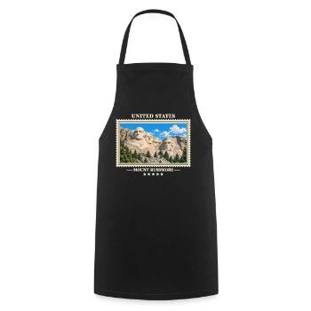 Vereinigte Staaten Mount Rushmore Vintage Marke - Kochschürze - Schwarz - Vorne - AI Model Male 185 dark (185cm)