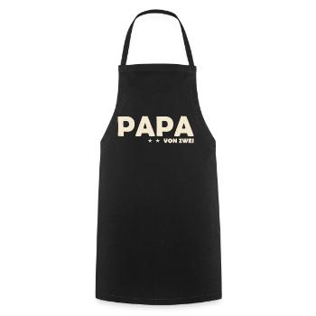 PAPA VON ZWEI – Zweifacher Vater - Kochschürze - Schwarz - Vorne - AI Model Male 185 dark (185cm)