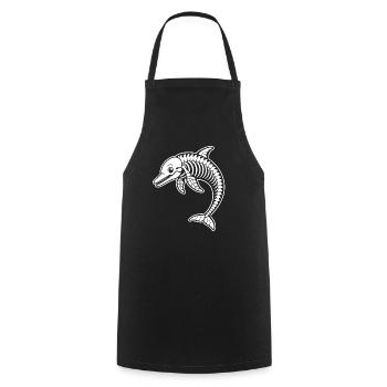 Süßes Skelett Delphin Fisch Meer Cartoon Shirt - Kochschürze - Schwarz - Vorne - AI Model Male 185 dark (185cm)