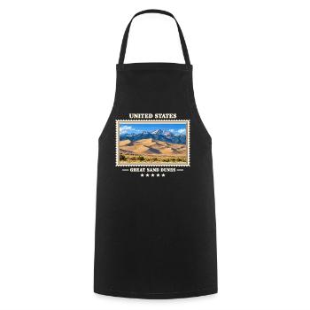 Vereinigte Staaten Great Sand Dunes Vintage Reisem - Kochschürze - Schwarz - Vorne - AI Model Male 185 dark (185cm)