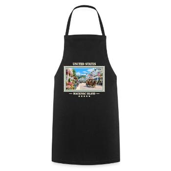 Vereinigte Staaten Mackinac Island Vintage Marke - Kochschürze - Schwarz - Vorne - AI Model Male 185 dark (185cm)