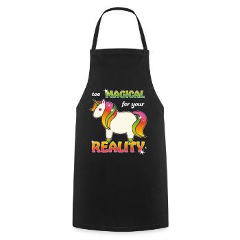 Regenbogen Einhorn - Kochschürze - Schwarz - Vorne - AI Model Male 185 dark (185cm)