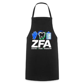 ZFA – Assistenz Hygiene Organisation - Kochschürze - Schwarz - Vorne - AI Model Male 185 dark (185cm)