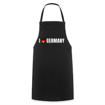 Germany Herz – Deutschland Flaggenherz - Kochschürze - Schwarz - Vorne - AI Model Male 185 dark (185cm)