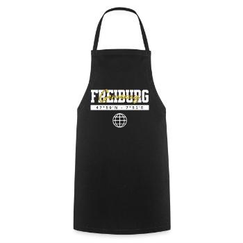 Freiburg Deutschland Koordinaten Reise Souvenir - Kochschürze - Schwarz - Vorne - AI Model Male 185 dark (185cm)