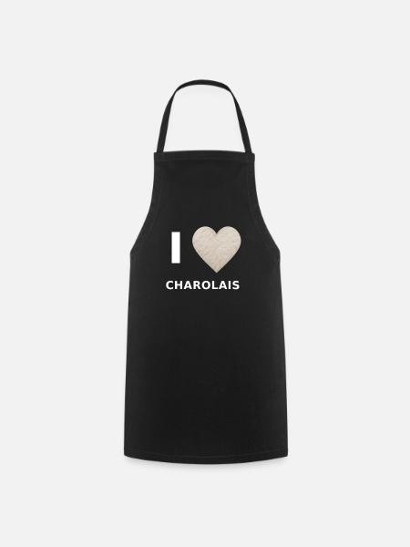 I Love Charolais Fellherz - Kochschürze - Schwarz