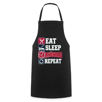Eat Sleep Rhönrad Repeat - Kochschürze - Schwarz - Vorne - AI Model Male 185 dark (185cm)