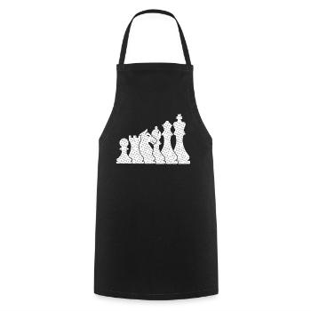 Schach Design Mit Schachfiguren Für Schachspieler - Kochschürze - Schwarz - Vorne - AI Model Male 185 dark (185cm)