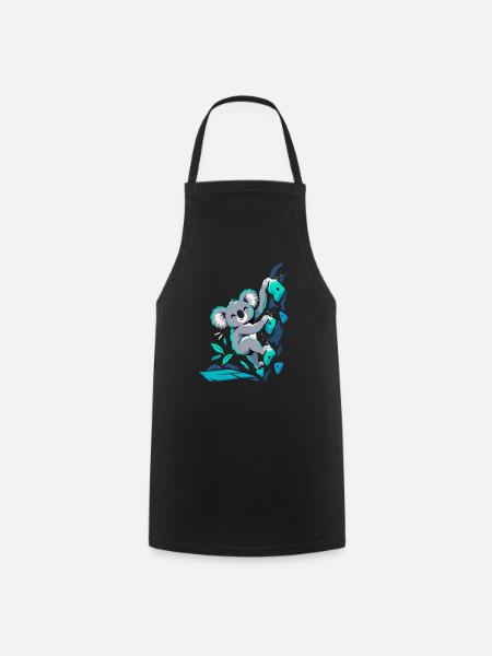 Süßer Koala beim Bouldern – Klettern Design - Kochschürze - Schwarz