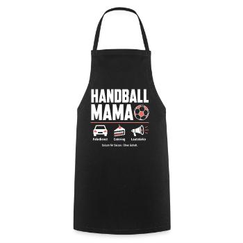 Handballmama Geschenk – Saison für Saison - Kochschürze - Schwarz - Vorne - AI Model Male 185 dark (185cm)