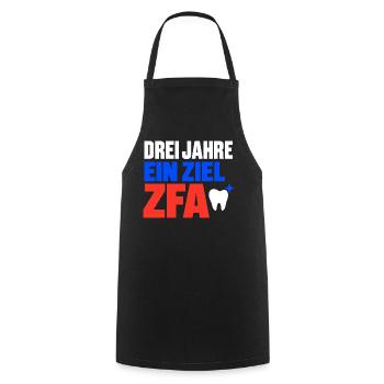 Drei Jahre ein Ziel – ZFA Ausbildung Abschluss - Kochschürze - Schwarz - Vorne - AI Model Male 185 dark (185cm)