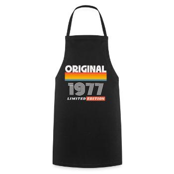 1977 Original Geburtstag Retro Vintage 70er Spruch - Kochschürze - Schwarz - Vorne - AI Model Male 185 dark (185cm)
