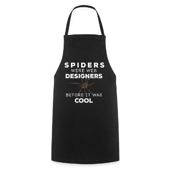 Spiders were web designers - Spinne Nerd Spruch - Kochschürze - Schwarz - Vorne - AI Model Male 185 dark (185cm)