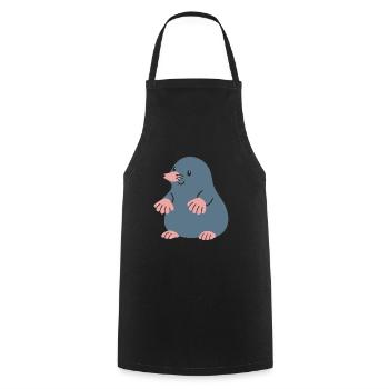 Maulwurf Illustration Geschenkidee Tierliebhaber - Kochschürze - Schwarz - Vorne - AI Model Male 185 dark (185cm)