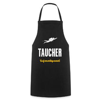 Taucher Geschenk Tiefenentspannt Tauchen - Kochschürze - Schwarz - Vorne - AI Model Male 185 dark (185cm)