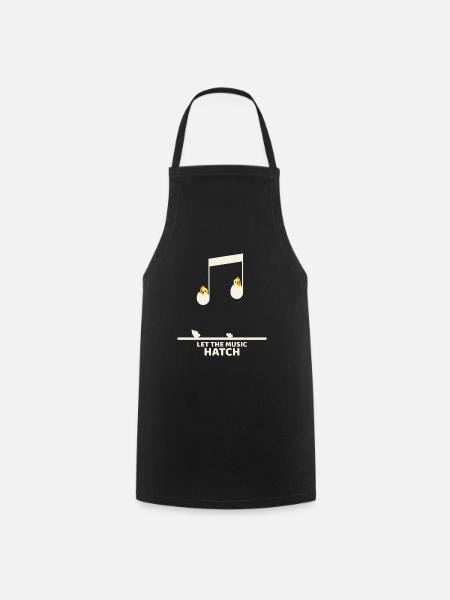 Let the Music Hatch – Musik Küken - Kochschürze - Schwarz
