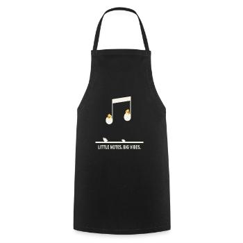 Little Notes Big Vibes – Musik Küken - Kochschürze - Schwarz - Vorne - AI Model Male 185 dark (185cm)