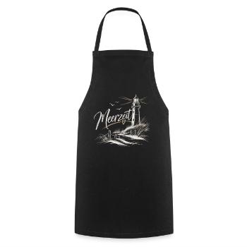 Meereszeit Leuchtturm Küstenzauber - Kochschürze - Schwarz - Vorne - AI Model Male 185 dark (185cm)