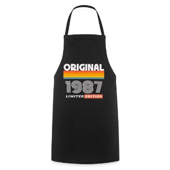 1987 Original Geburtstag Retro Vintage 80er Spruch - Kochschürze - Schwarz - Vorne - AI Model Male 185 dark (185cm)