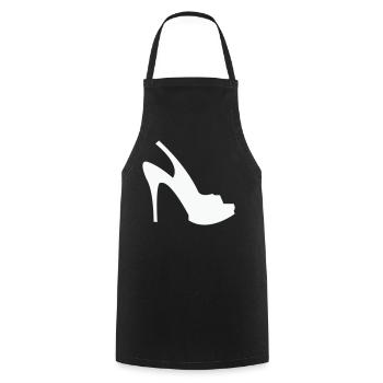 Silhouette Stöckelschuh – Schwarze Eleganz - Kochschürze - Schwarz - Vorne - AI Model Male 185 dark (185cm)