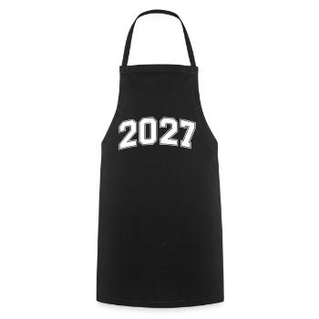 2027 Blockzahlen Retro - Kochschürze - Schwarz - Vorne - AI Model Male 185 dark (185cm)