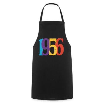 1956 Geburtstag Geboren 1956 Vintage-Retro-Geschenk - Kochschürze - Schwarz - Vorne - AI Model Male 185 dark (185cm)