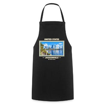 Vereinigte Staaten Jacksonville Vintage Reisemarke - Kochschürze - Schwarz - Vorne - AI Model Male 185 dark (185cm)