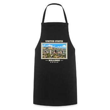 Vereinigte Staaten Billings Vintage Reisemarke - Kochschürze - Schwarz - Vorne - AI Model Male 185 dark (185cm)