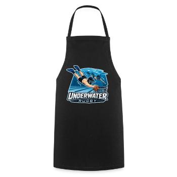 Unterwasser Rugby Cartoonlogo - Kochschürze - Schwarz - Vorne - AI Model Male 185 dark (185cm)