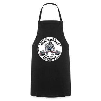 Exorzismus Kreuzheben Powerlifter Workout - Kochschürze - Schwarz - Vorne - AI Model Male 185 dark (185cm)