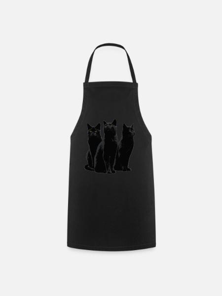 Katzen Halloween - Kochschürze - Schwarz