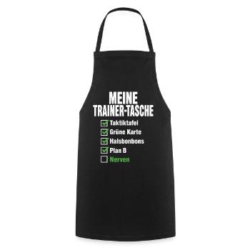 Handball Trainer Tasche – Taktiktafel & Plan B - Kochschürze - Schwarz - Vorne - AI Model Male 185 dark (185cm)