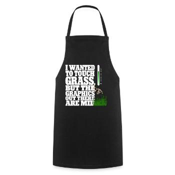 Touching Grass Gamer Shirt | Lustiges Nerd Gaming - Kochschürze - Schwarz - Vorne - AI Model Male 185 dark (185cm)