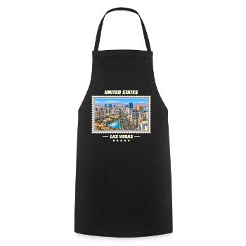 Vereinigte Staaten Las Vegas Vintage Reisemarke - Kochschürze - Schwarz - Vorne - AI Model Male 185 dark (185cm)